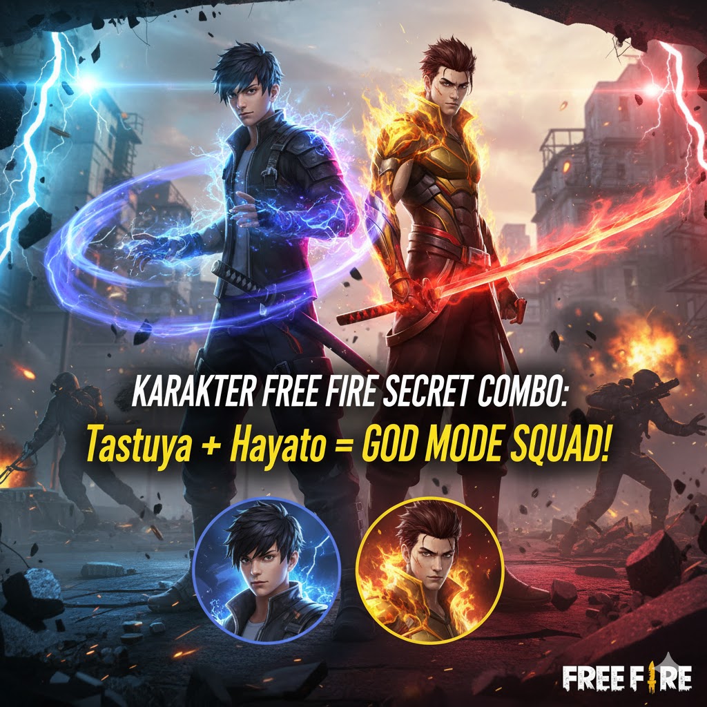 Karakter Free Fire Secret Combo: Tatsuya + Hayato = God Mode Squad Booyah Gila!