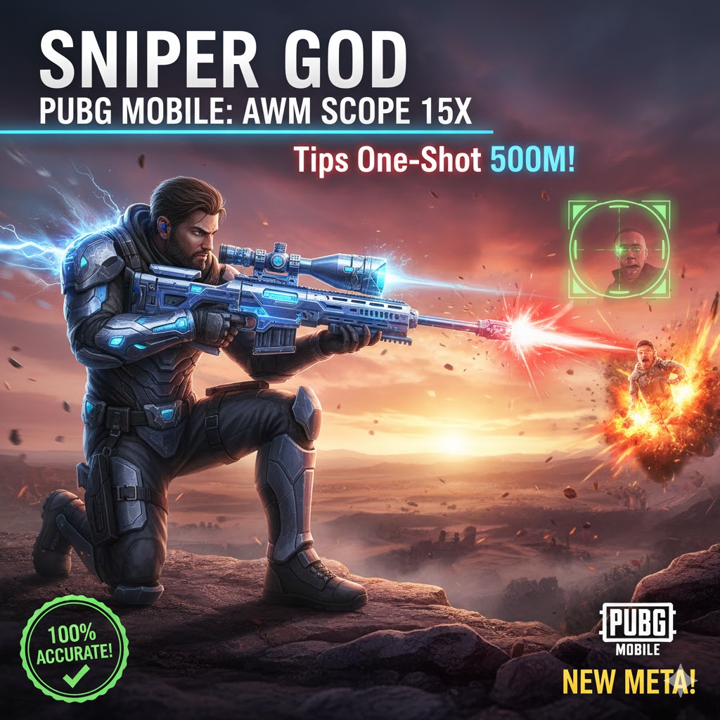 Sniper God PUBG Mobile: AWM Scope 15x Tips One-Shot 500m!