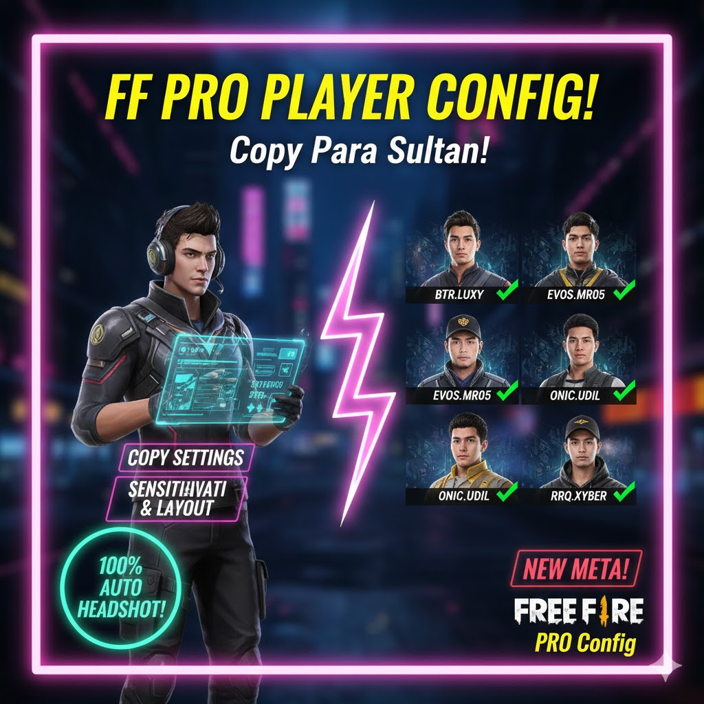 FF Pro Player Config: Copy Para No Recoil AK Laser OB46 2025!