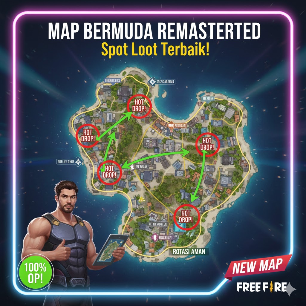 Map Bermuda Remastered Free Fire, Spot Loot Terbaik!