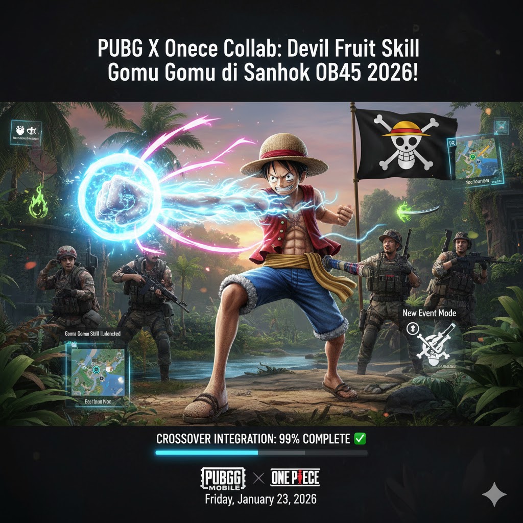 PUBG X One Piece Collab: Devil Fruit Skill Gomu Gomu di Sanhok OB45 2026!