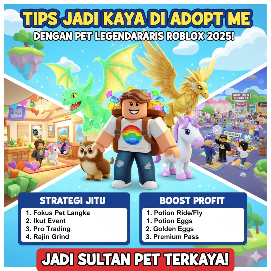 Tips Jadi Kaya di Adopt Me dengan Pet Legendaris Roblox 2025!