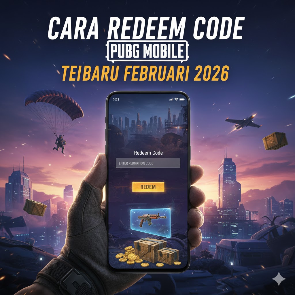buatkan gambar Cara Redeem Code PUBG Mobile Terbaru Februari 2026  